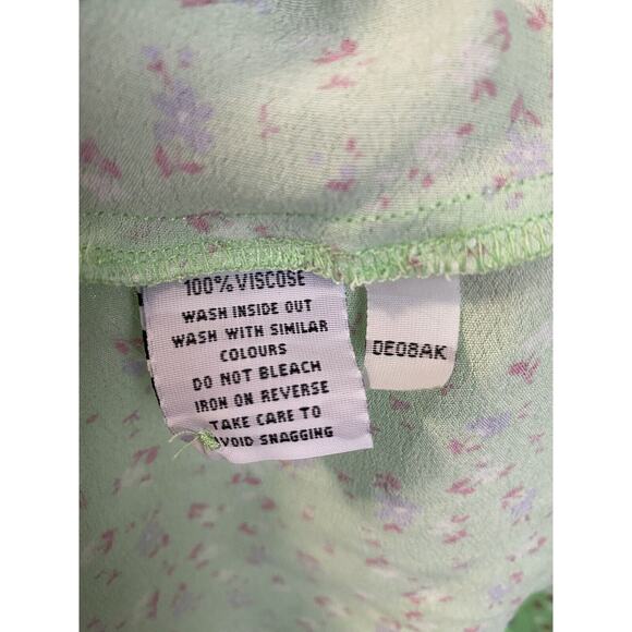NWT Ghost London Angelina Dress Megan Meadow XXS Green Floral Print Crepe Midi - Picture 10 of 10